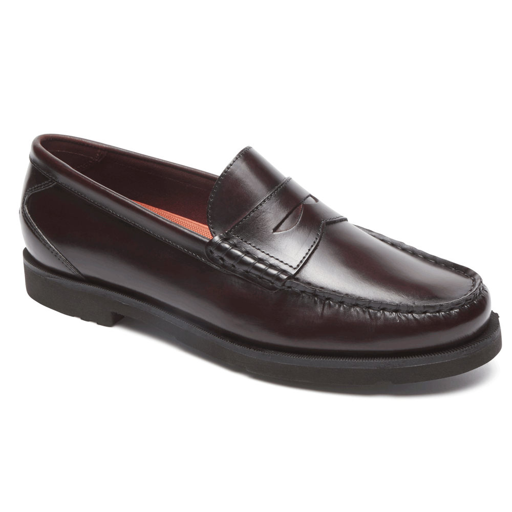 Rockport Loafers For Mens Burgundy - Modern Prep Penny - UG9178053